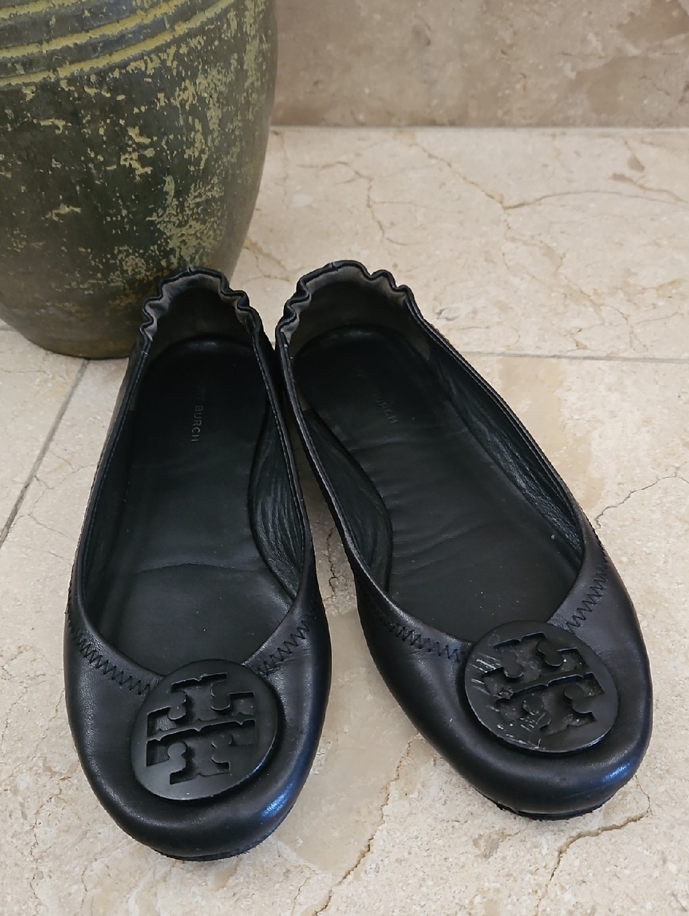Tory Burch Leather Women's Ballet Flats with Logo Medallion